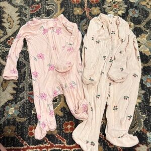Carter's Pink Floral and Cherry Footies